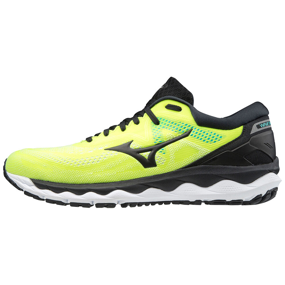 Zapatillas Running Mizuno Wave Sky 4 Hombre Amarillo/Negras Outlet RKZD-56392